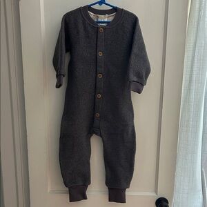 HESSNATUR Cozy Brown Kids One Piece 100% Virgin Wool